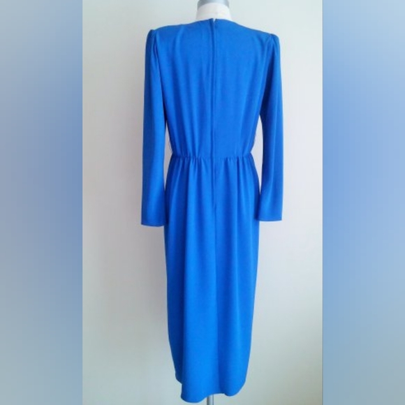 Miss Elliette Cobalt Blue Vintage Dress Size 6 - Picture 5 of 10